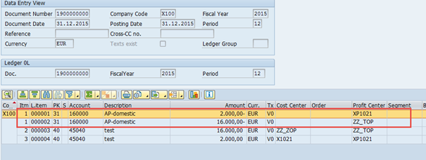 trial balance by cost center in sap